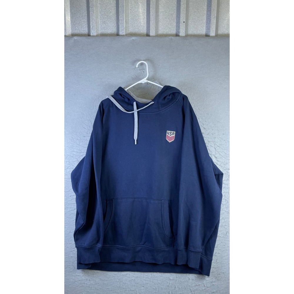 Antigua Hoodie Mens 3XL Blue Excellent USA Soccer Embroidered Pullover Hoodie